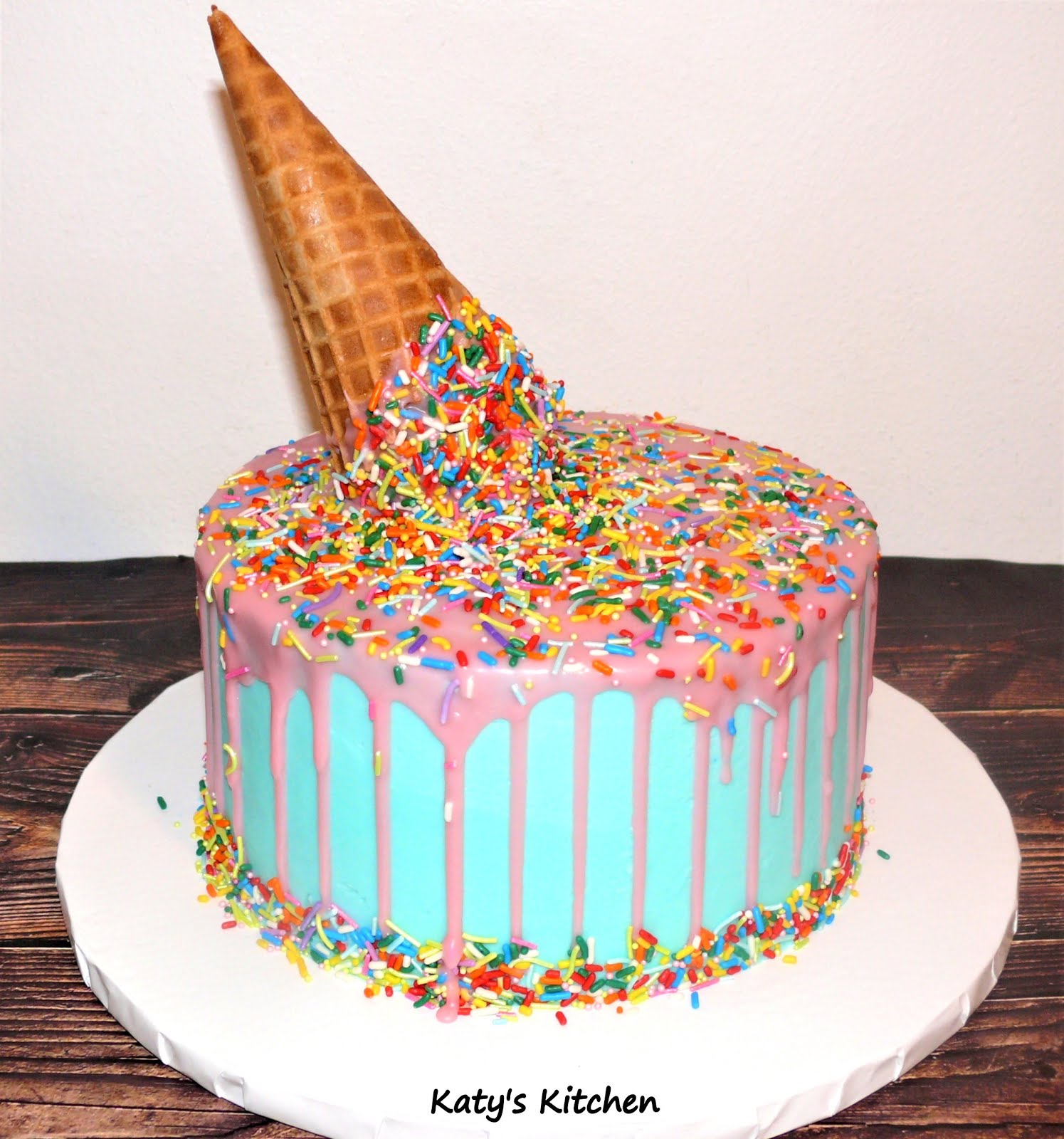 Katy's Kitchen Ice Cream Cone Drip Cake