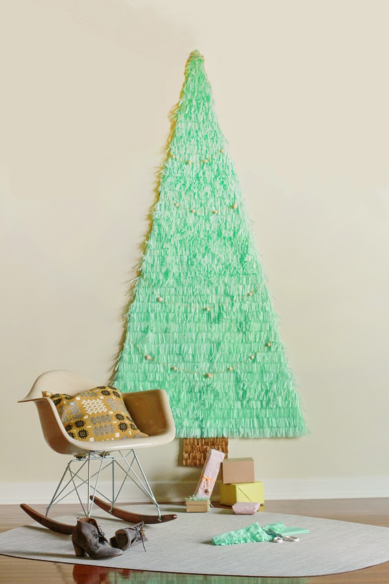 DIY Árbol de navidad con papel seda y cartulina5