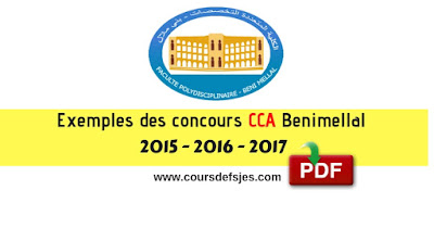 Concours Master CCA Beni Mellal 2015 - 2016 - 2017