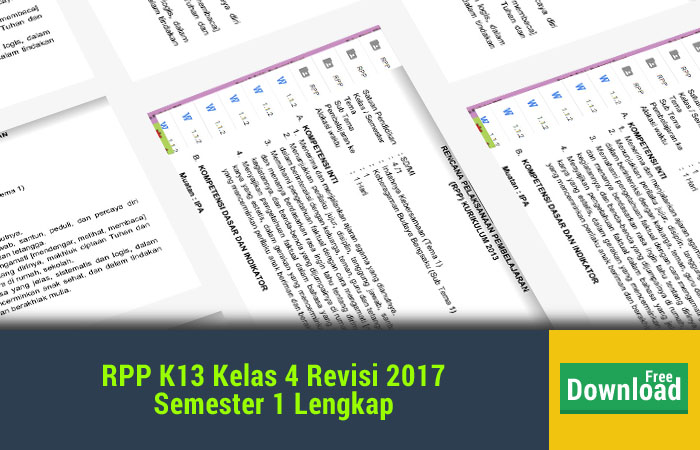 RPP K13 Kelas 4