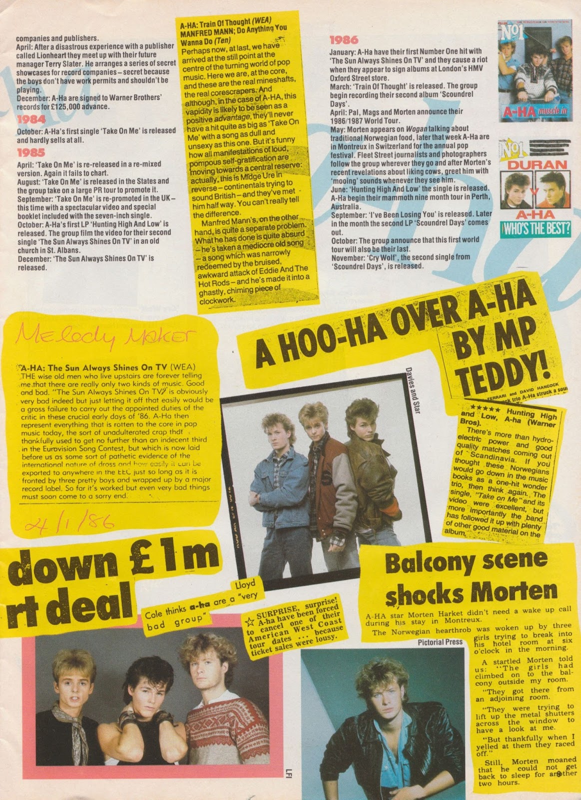 Top Of The Pops 80s: Aha - Number One Magazine 1986