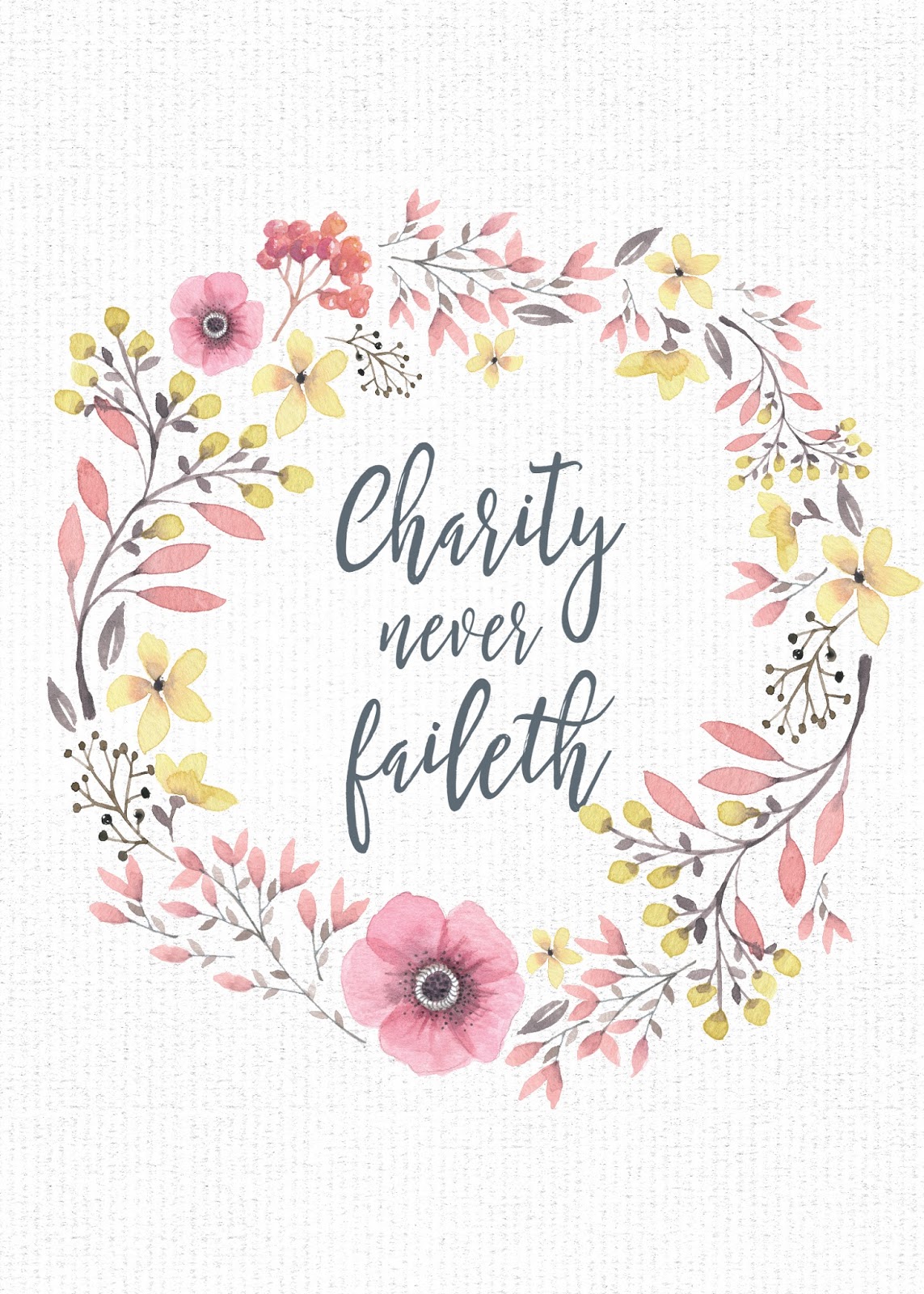 Mimi Lee Printables & More Charity Never Faileth5x7 freebies Mimi Lee Printables & More Charity Never Faileth5x7 freebies