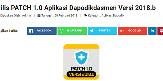 PATCH 1.0 Aplikasi Dapodikdasmen Versi 2018.b