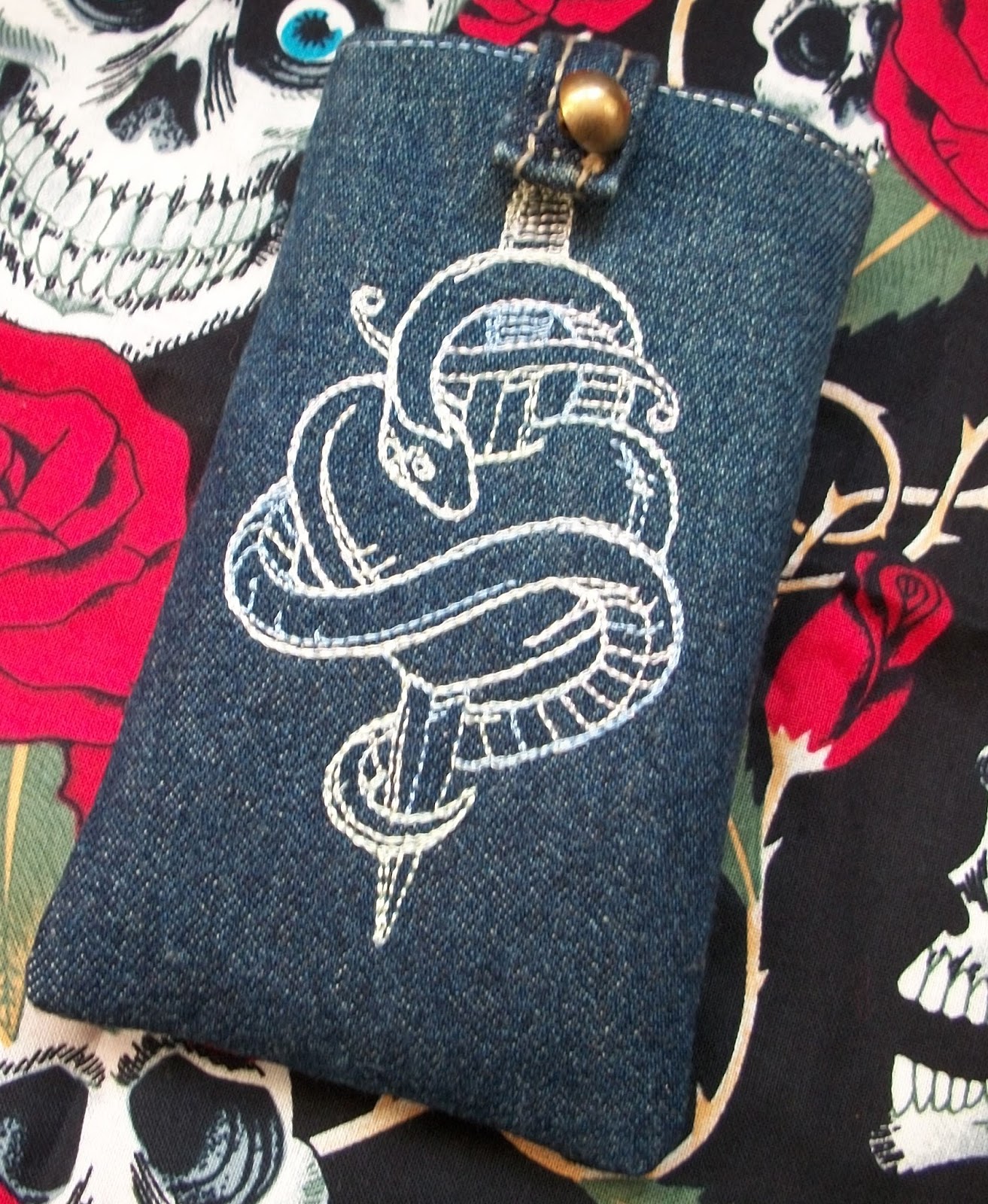 embroidered mobile phone cover
