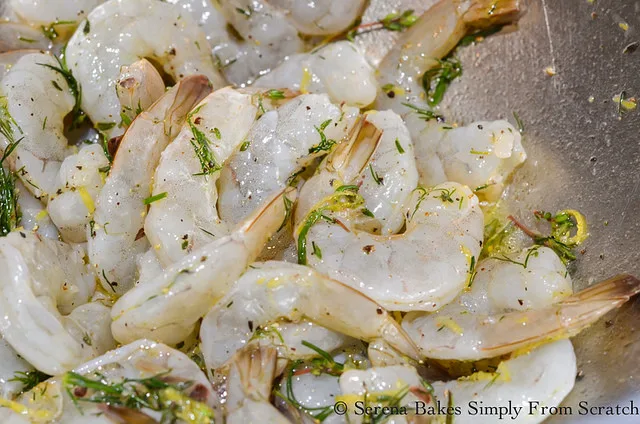 Lemon Garlic Herb Shrimp marinade from Serena Bakes Simply From Scratch.