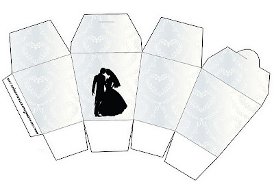 Wedding Silhouettes: Free Printable Boxes. Free Printable Chinese Take Out Box Style.