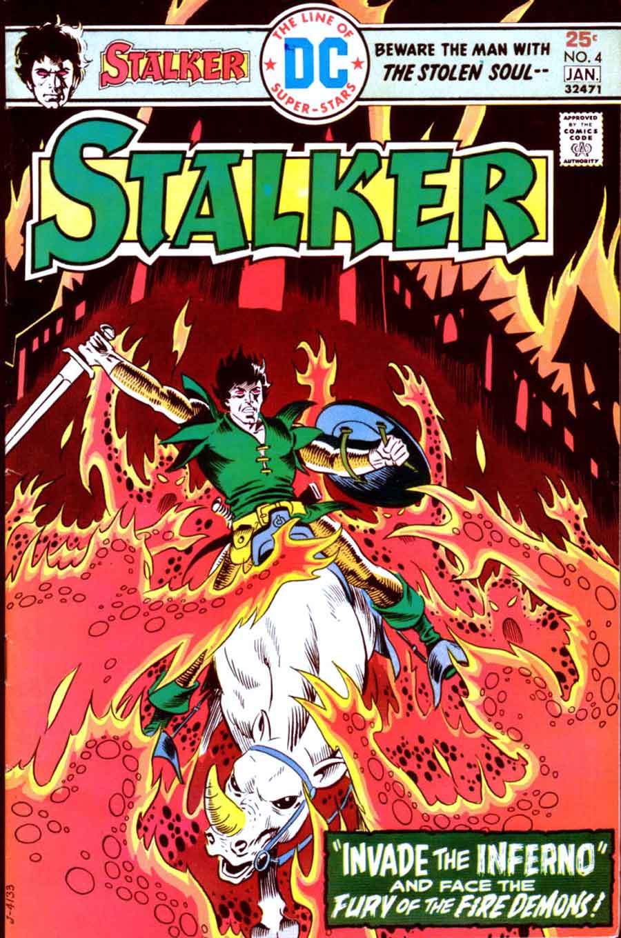 Stalker v1 #4 dc bronze age comic book cover art by Steve Ditko, Wally Wood Stalker v1 #4 dc bronze age comic book cover art by Steve Ditko, Wally Wood