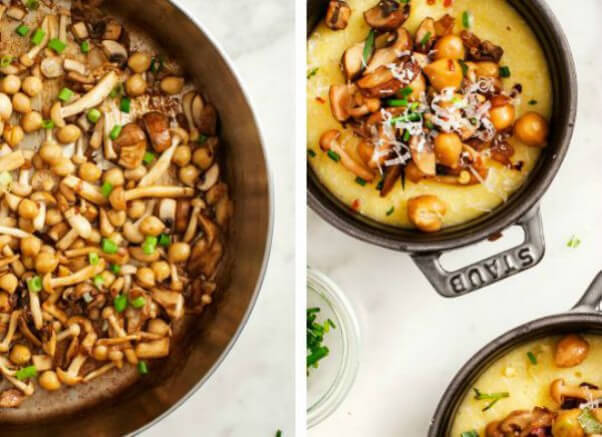 16 Vegan One-Pot Recipes If Your Are Considering Cutting Animals Out Of Your Diet - Creamy Polenta & Mushrooms