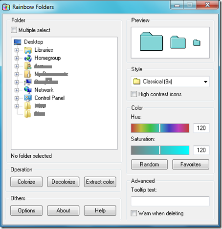 Multiple folders. Rainbow folder.