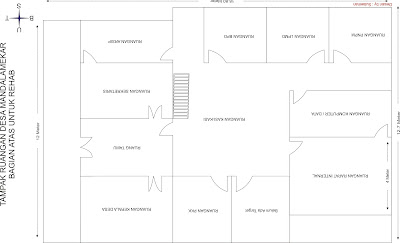 Gambar Contoh Gambar Desain Kantor Aula 2 Lantai Denah Desa di Rebanas