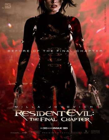 Poster Of Resident Evil The Final Chapter 2017 English 700MB HDTS x264 Free Download Watch Online downloadhub.in