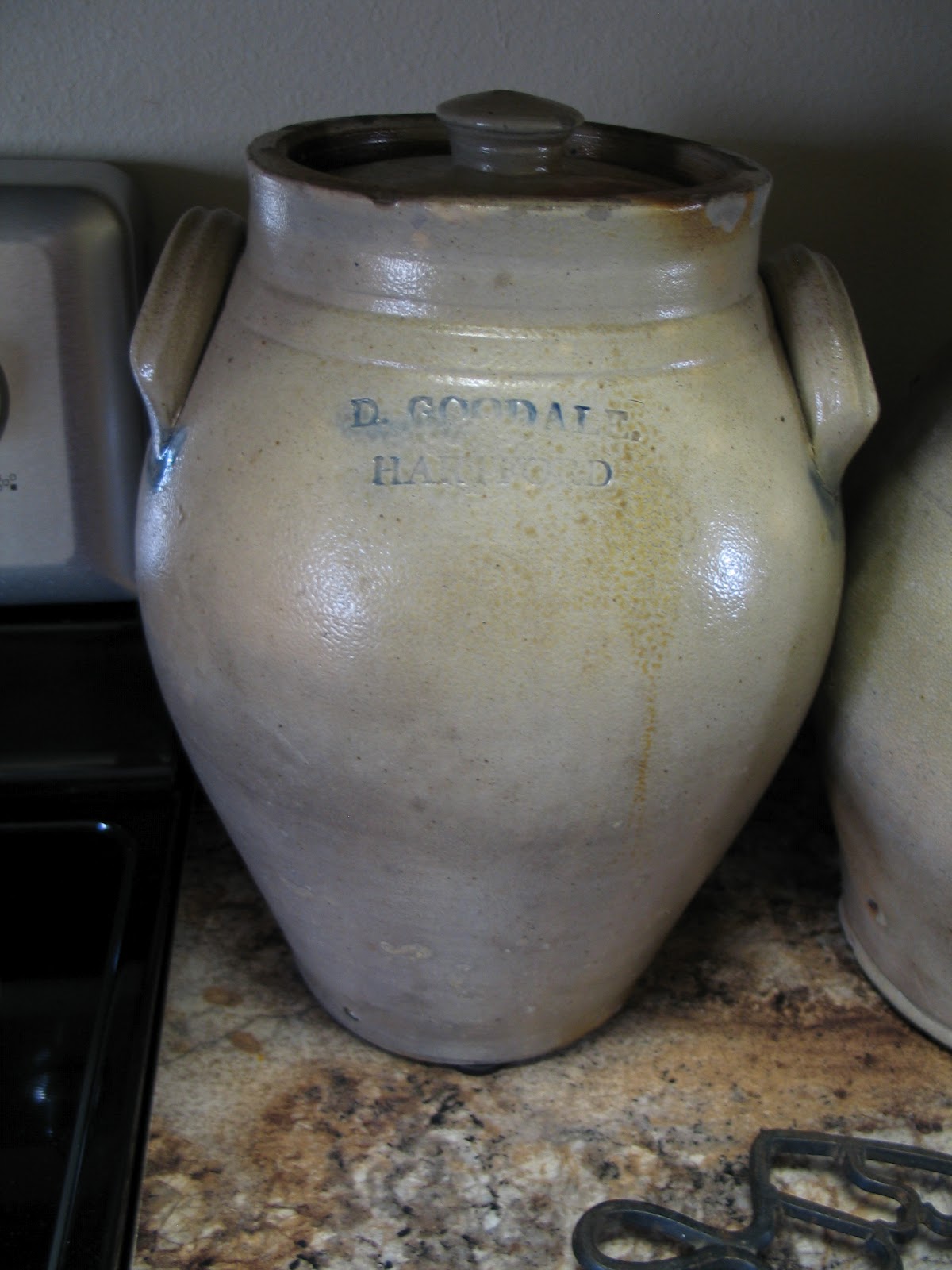 My Red Cape Four Early Hartford Connecticut Stoneware Pots in a Texas