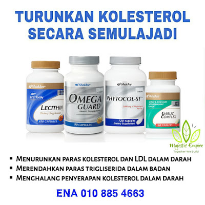 Set kolesterol tinggi Shaklee bantu untuk turunkan paras kolesterol yang tinggi dalam darah