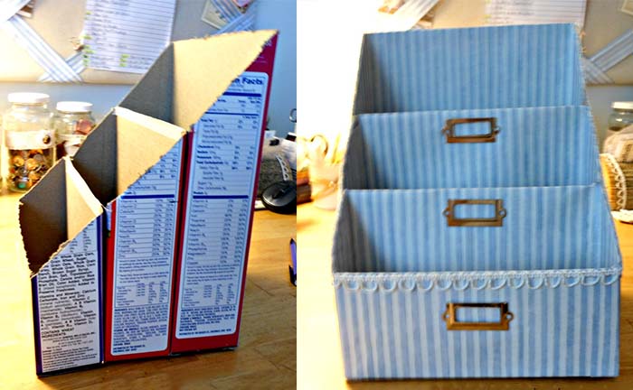 Renkli Bantlarla Kutudan Organizer Yapımı örnekleri 5 3 gözlü organizer örneği