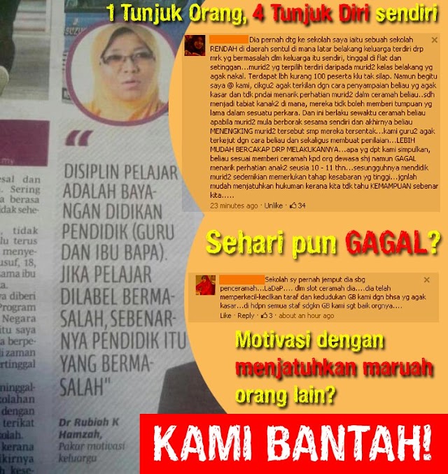 Dr Rubiah K Hamzah : Pendidik Salah Kalau Pelajar Bermasalah!