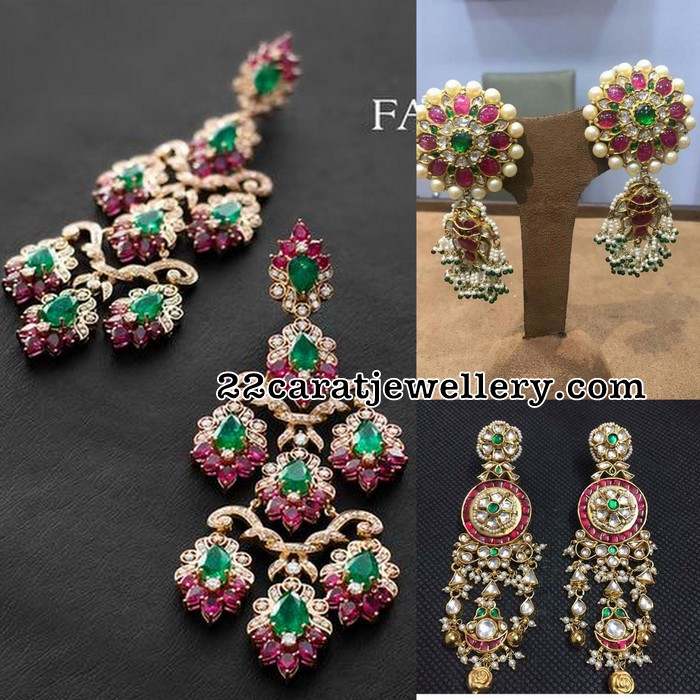 Kundan Large Earrings - Jewellery Designs