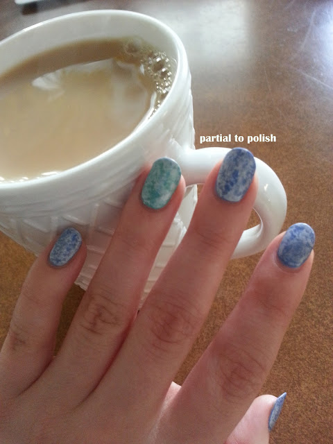 Saran Wrap Marble Nails