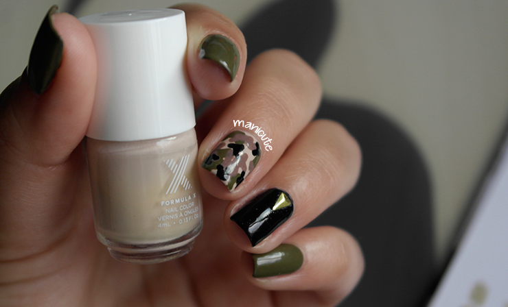 military nails H&M olive green