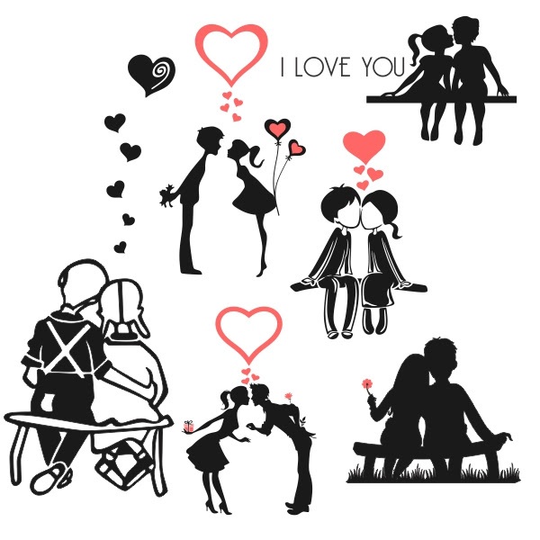set of 6 valentine s day free silhouette studio cut files