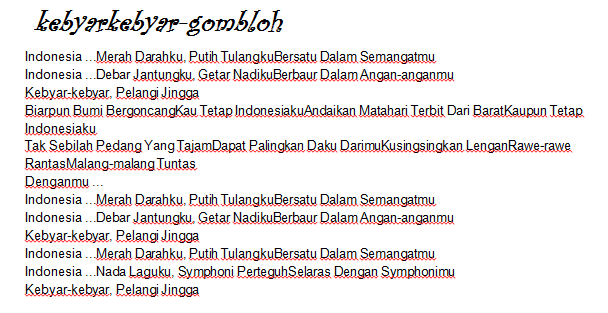 Lirik Lagu Gebyar Gebyar