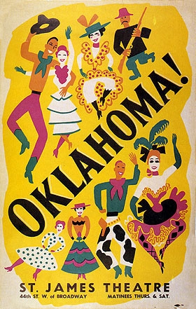 Image result for oklahoma opened on broadway