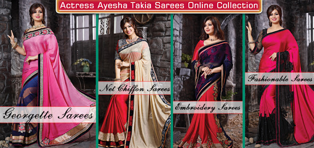 Bollywood Actress  ayesha takia special sarees online shopping for Diwali and Karwa Chauth festival with free shipping and COD in India at pavitraa .in