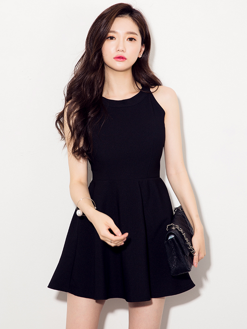 [Chuu] Flared High Halter Neck Dress | KSTYLICK - Latest Korean Fashion ...