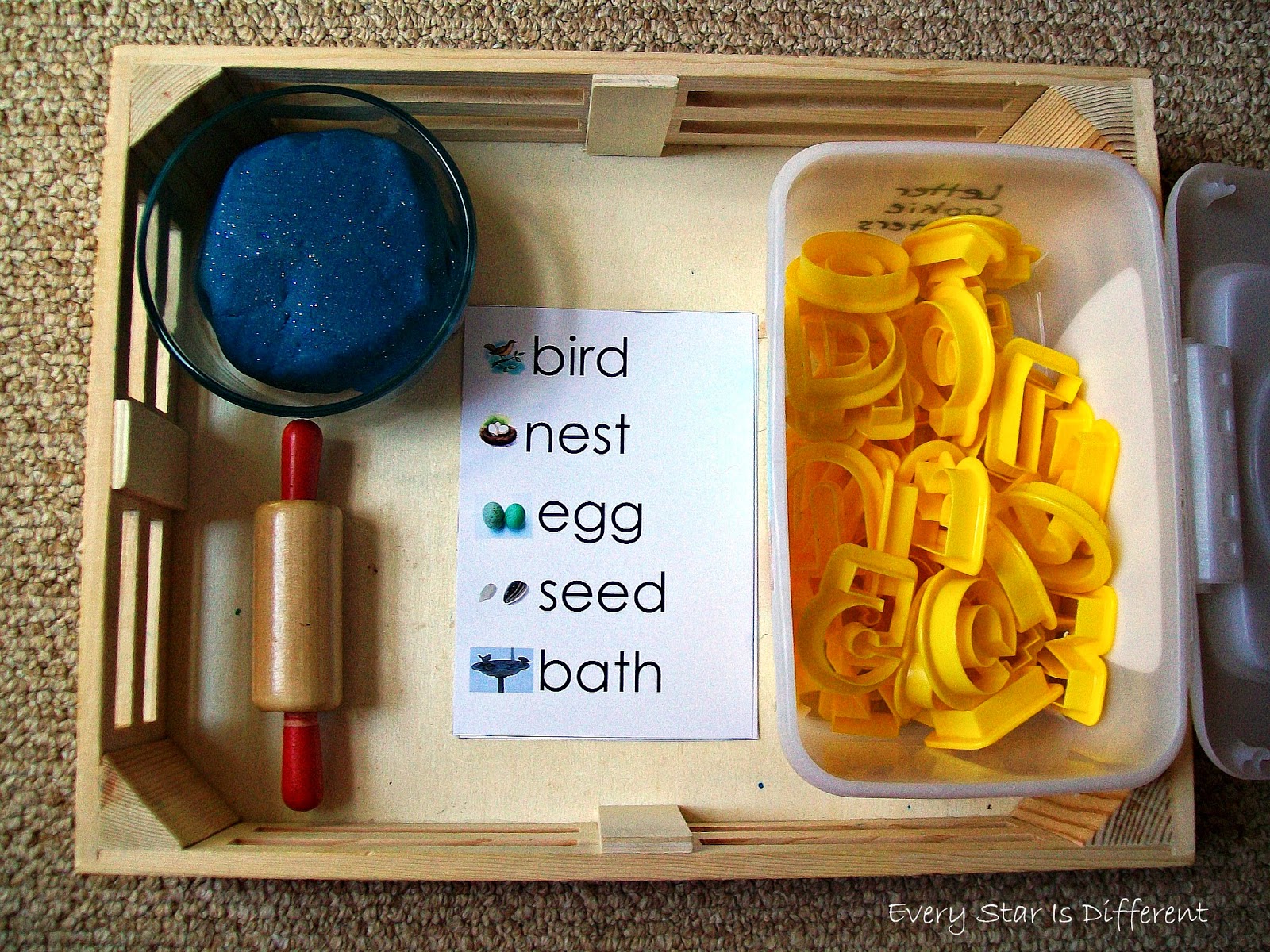 Bird themed spelling activity with free printable
