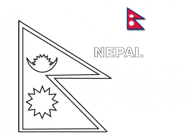 The Geography Blog Nepal flag coloring page