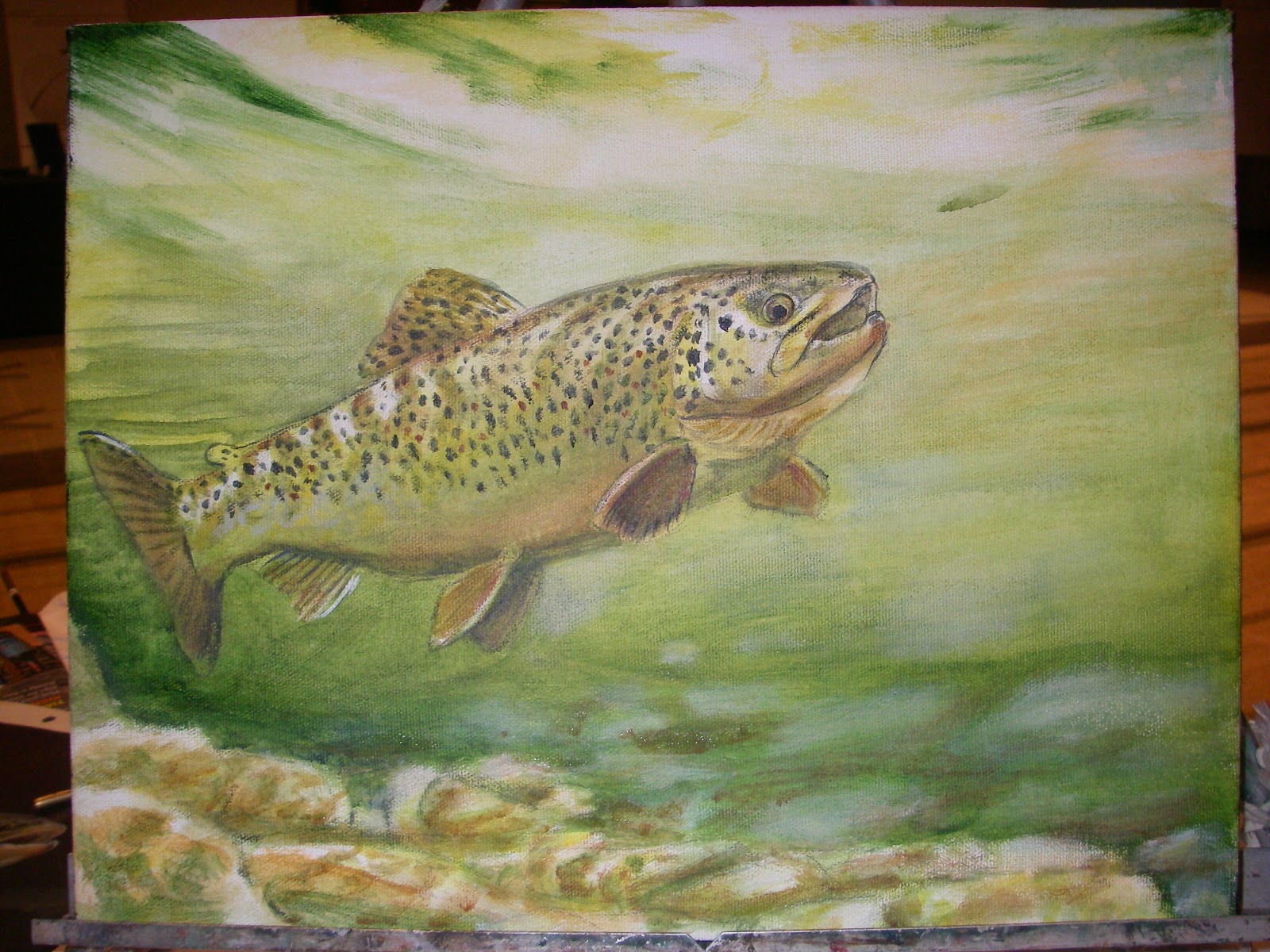 CHARLES WEISS ART Trout Unlimited Canada Acrylic Painting Donation