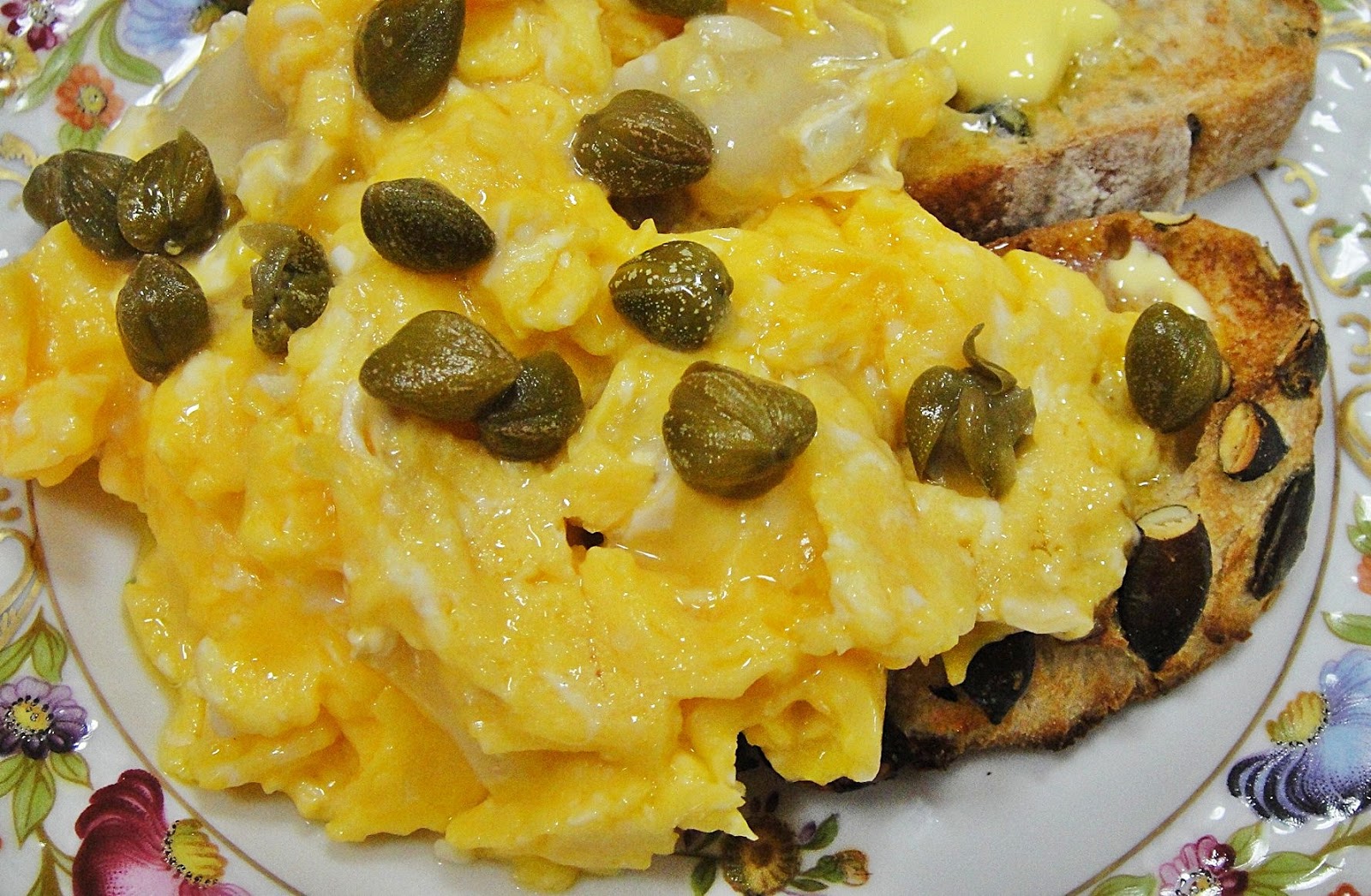 Maryam's Culinary Wonders 914. ChevreCaper Scrambled Eggs