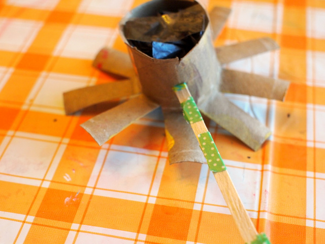 Cardboard Roll Flower Bouquet- Great Recycled Craft for kids