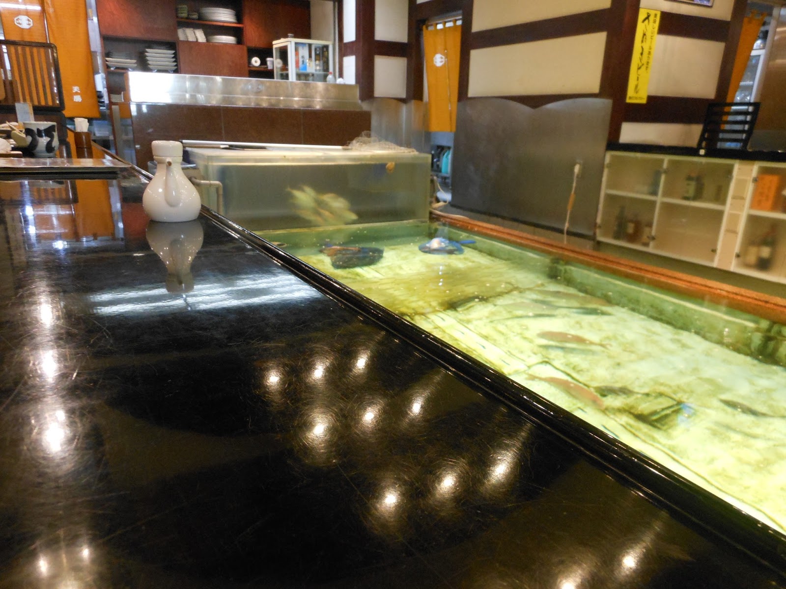 restaurant with koi pond