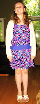 Tally wearing her 'Blue Circle' Dress
