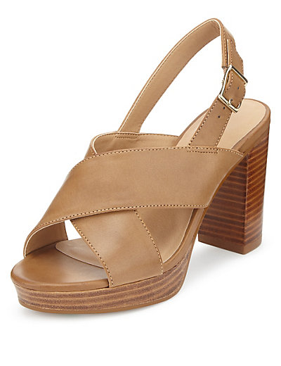 Marks and Spencer Crossover Platform Sandals With Insolia