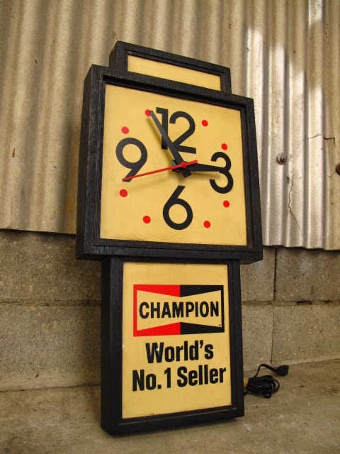 Champion チャンピオン プラグ 時計 電飾看板 看板 ガレージ - 雑貨