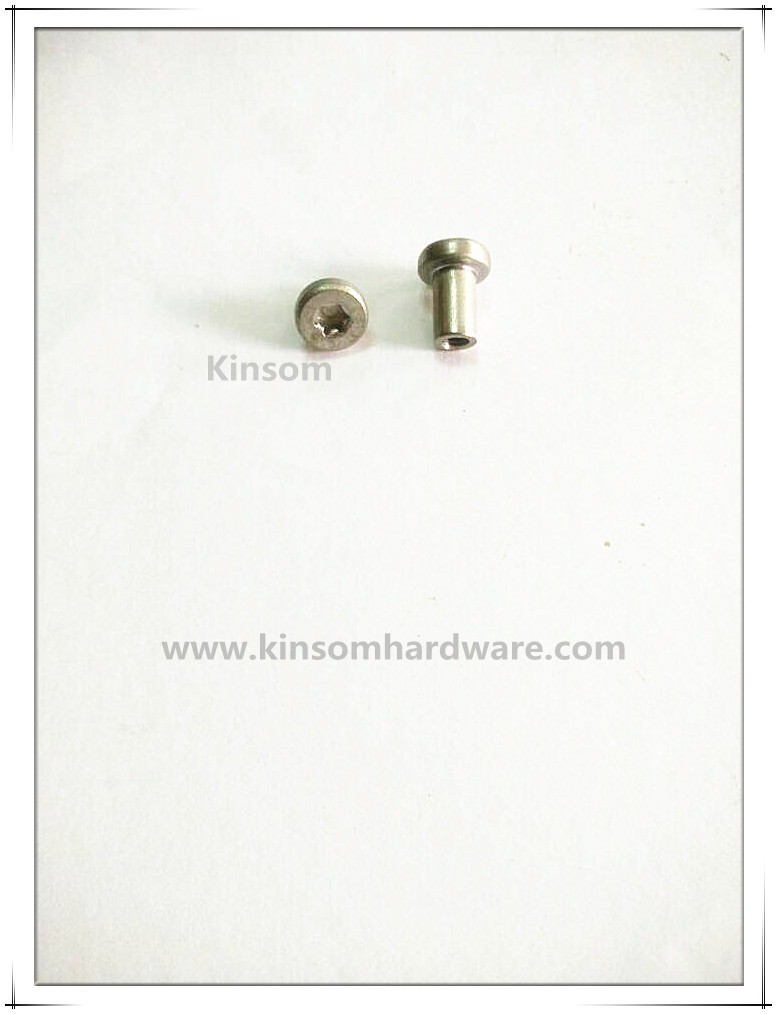2 Piece female-male mate tubular rivets assembly