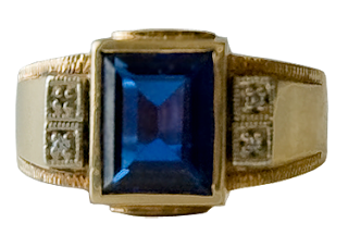 Mans Sapphire Ring A vintage man's sapphire ring with gold band.