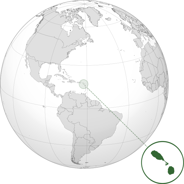 Letak negara Saint Kitts and Nevis