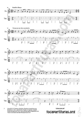 2  Tablatura y Partitura de Ukele Mix 11 Tablature Sheet Music for Ukelele Music Scores Tabs 