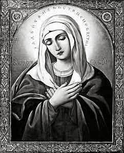 أيقونات للعذراء مريم بالأبيض والأسود