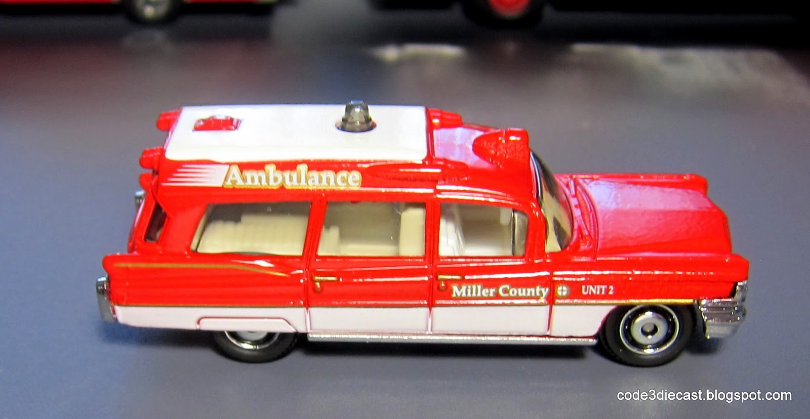My Code 3 Diecast Fire Truck Collection Matchbox 1963 Cadillac Ambulance