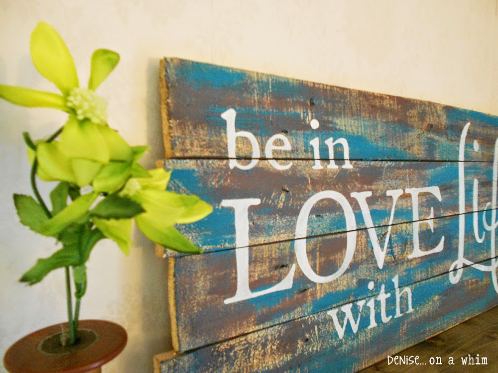 Teal and Brown Pallet Sign by Denise On a Whim