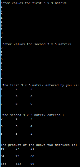 Matrix multiplication in C++
