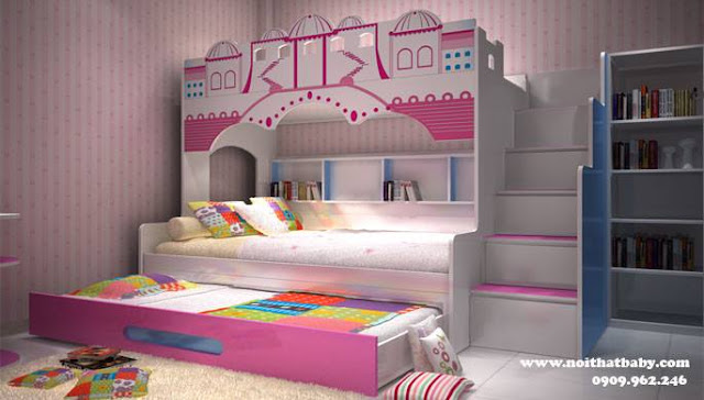giường tầng đa năng cho bé gái
