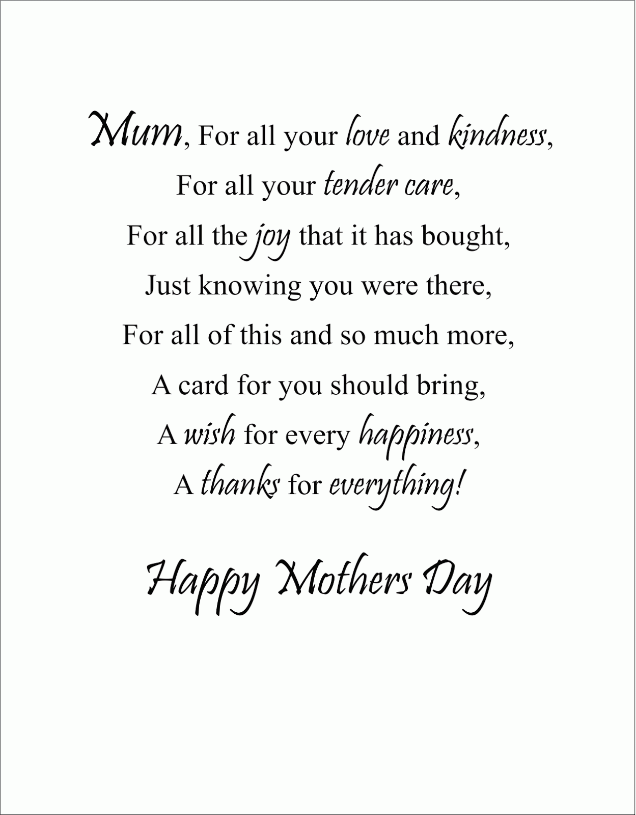 Mother's Day Poems in Graphics Let's Celebrate!