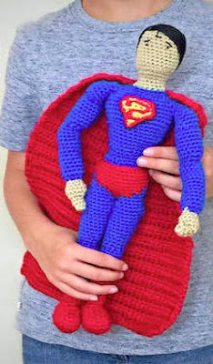 Crochet amigurumi superman doll