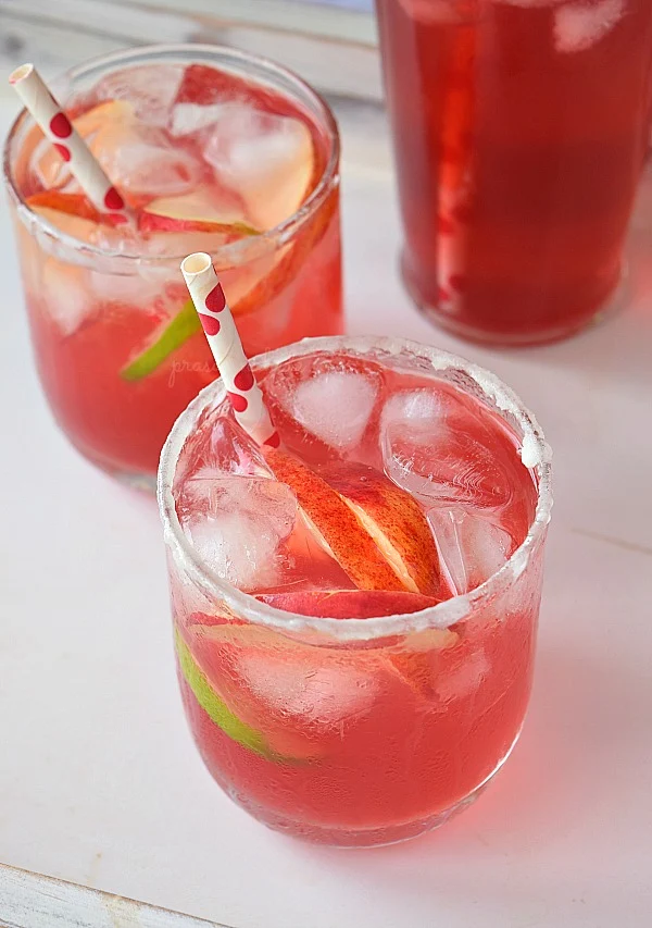 glass with cranberry apple holiday punch