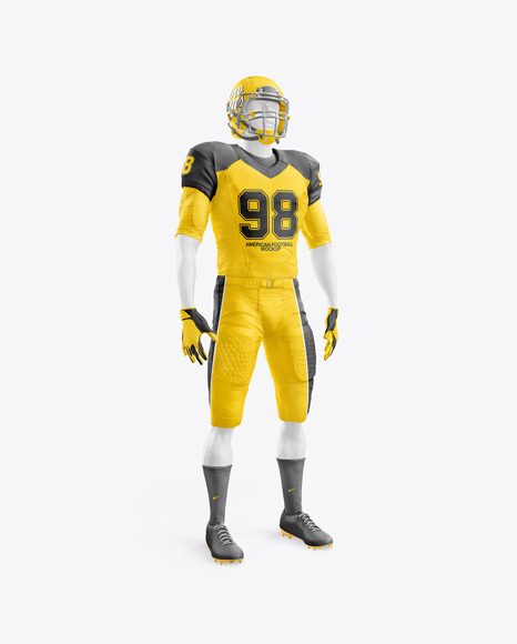 Download Free American Football Kit Mockup With Mannequin Half Side View PSD Mockups.