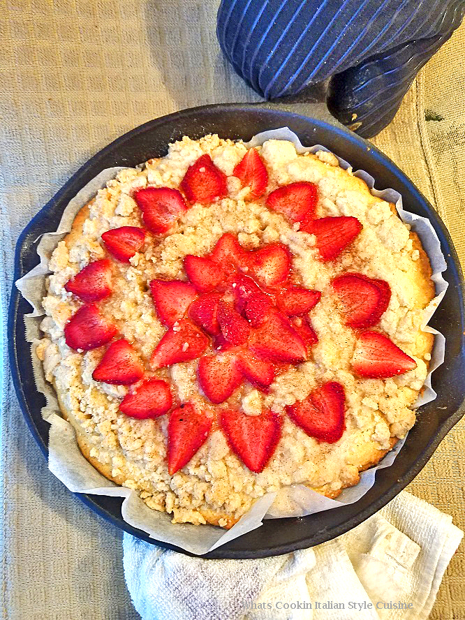 Strawberry Buttermilk Skillet Shortcake What's Cookin' Italian Style